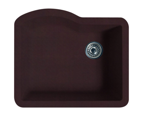 Swanstone 22 x 25 Granite Undermount Single Bowl Sink in Espresso - QU02522SB.170
