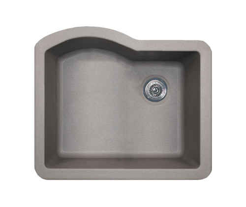 Swanstone 22" x 25" Granite Undermount Single Bowl Sink in Metallico - QU02522SB.173
