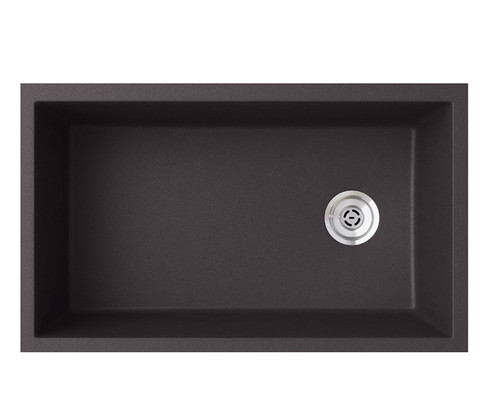 Swanstone 22 x 33 Granite Undermount Single Bowl Sink in Nero - QU03322SB.077