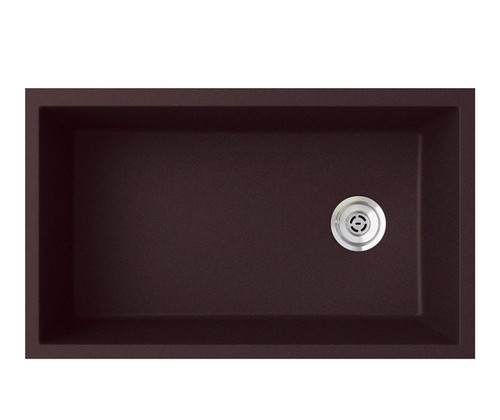 Swanstone 22 x 33 Granite Undermount Single Bowl Sink in Espresso - QU03322SB.170