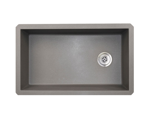 Swanstone 22 x 33 Granite Undermount Single Bowl Sink in Metallico - QU03322SB.173