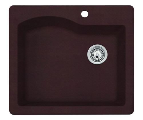 Swanstone 22 x 25 Granite Drop in Single Bowl Sink in Espresso - QZ02522SB.170