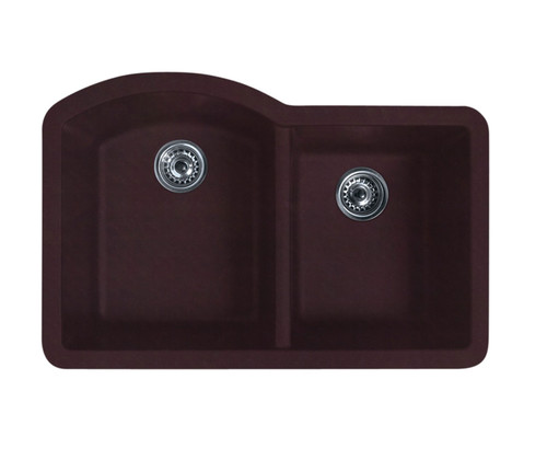 Swanstone QU03322DB.170 22 x 33 Granite Undermount Double Bowl Sink in Espresso