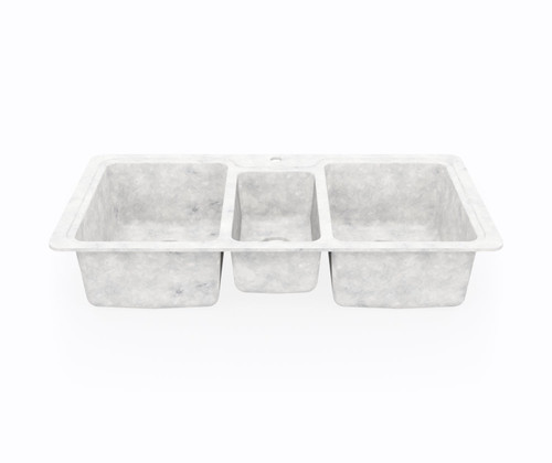 Swanstone 22 x 44 Undermount Or Drop-In Triple Bowl Sink in Ice - KS04422TB.130