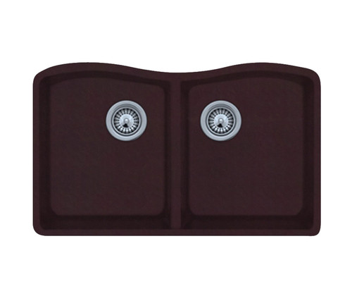 Swanstone 22 x 33 Granite Undermount Double Bowl Sink in Espresso - QU03322ED.170