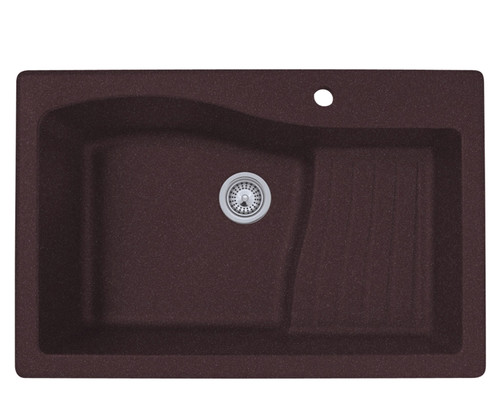 Swanstone 22 x 33 Granite Drop in Ascend Bowl Sink in Espresso - QZ03322AD.170