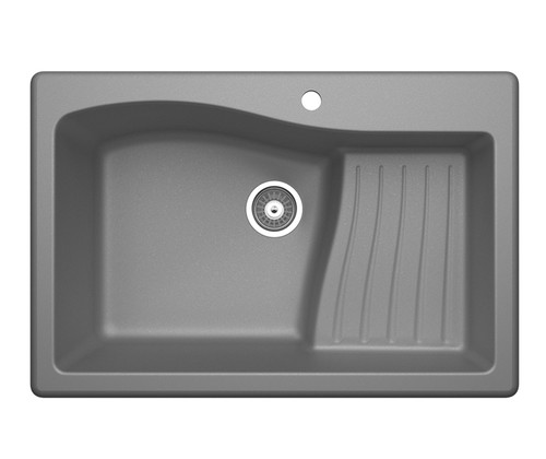 Swanstone 22 x 33 Granite Drop in Ascend Bowl Sink in Metallico - QZ03322AD.173