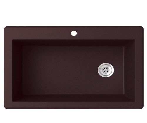 Swanstone 22 x 33 Granite Drop in Single Bowl Sink in Espresso - QZ03322SB.170