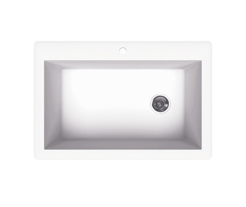 Swanstone QZ03322SB.210 22 x 33 Granite Drop in Single Bowl Sink in Opal White