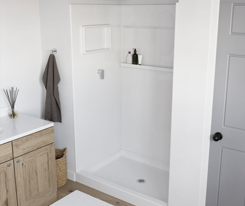 Swanstone 36 x 36 x 72 Veritek Smooth Direct to Stud Shower Wall Kit in White - SA03636.010