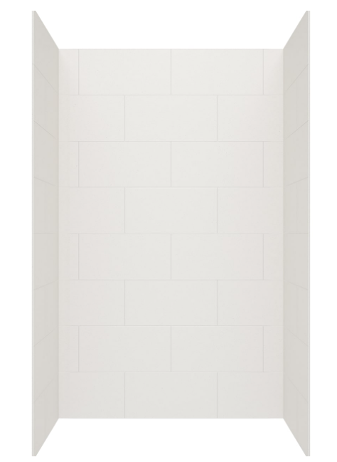 Swanstone 32 x 50 x 72 Traditional Subway Tile Glue up Bathtub and Shower Wall Kit in Birch - TSMK723250.226