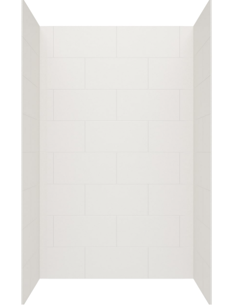Swanstone 34 x 42 x 72 Traditional Subway Tile Glue up Bathtub and Shower Wall Kit in Birch - TSMK723442.226