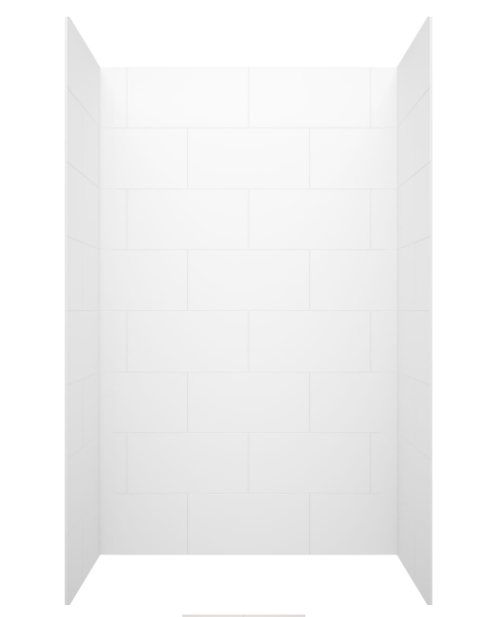Swanstone 36" x 36" x 84 Traditional Subway Tile Glue up Shower Wall Kit in White - TSMK843636.010