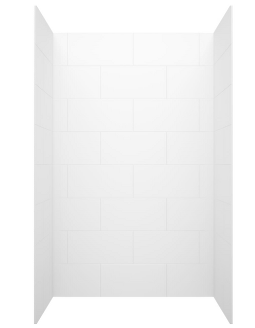 Swanstone TSMK723450.010 34 x 50 x 72 Traditional Subway Tile Glue up Bathtub and Shower Wall Kit in White