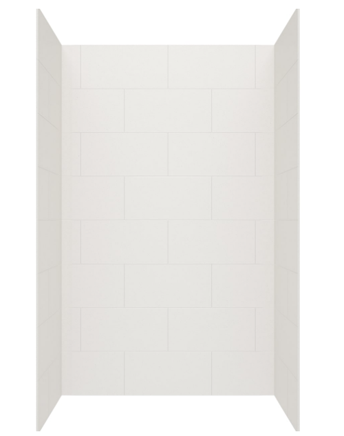 Swanstone 34 x 50 x 72 Traditional Subway Tile Glue up Bathtub and Shower Wall Kit in Birch - TSMK723450.226