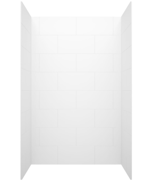 Swanstone 36" x 50" x 72 Traditional Subway Tile Glue up Bathtub and Shower Wall Kit in White - TSMK723650.010