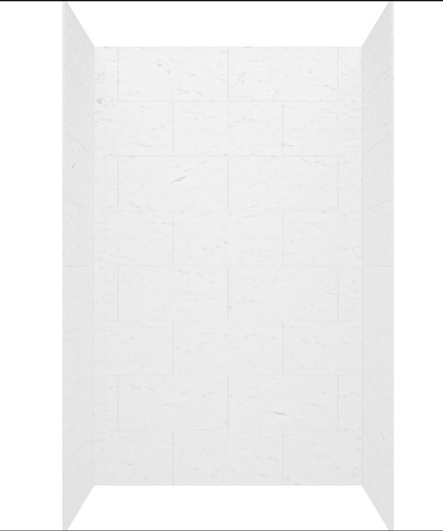 Swanstone 36 x 50 x 72 Traditional Subway Tile Glue up Bathtub and Shower Wall Kit in Carrara - TSMK723650.221
