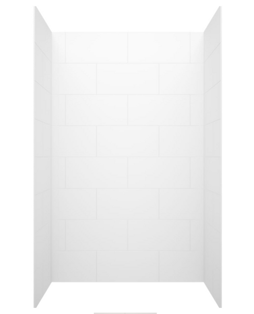 Swanstone 34 x 42 x 84 Traiditional Subway Tile Glue up Shower Wall Kit in White - TSMK843442.010