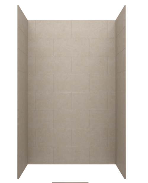 Swanstone 34" x 42" x 84 Traiditional Subway Tile Glue up Shower Wall Kit in Limestone - TSMK843442.218