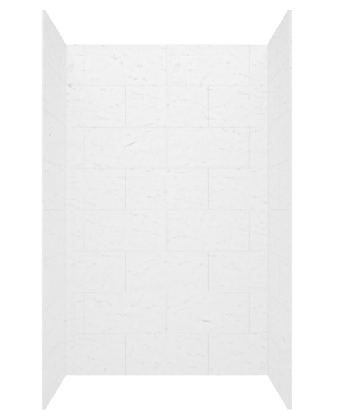 Swanstone 34" x 42" x 84 Traiditional Subway Tile Glue up Shower Wall Kit in Carrara - TSMK843442.221