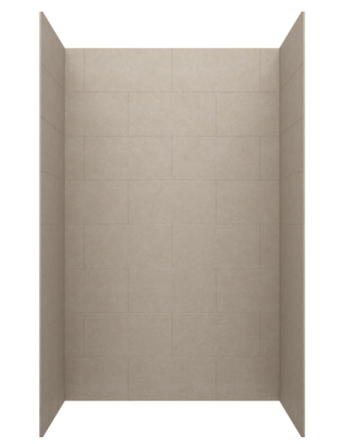 Swanstone 36 x 50 x 84 Traditional Subway Tile Glue up Shower Wall Kit in Limestone - TSMK843650.218