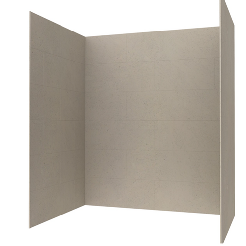 Swanstone TSMK724262.218 42 x 62 x 72 Traditional Subway Tile Glue up Bathtub and Shower Wall Kit in Limestone