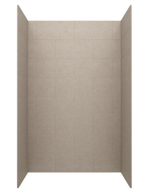 Swanstone TSMK963442.218 34 x 42 x 96  Traditional Subway Tile Glue up Shower Wall Kit in Limestone