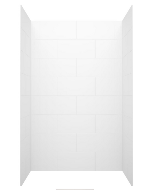 Swanstone TSMK963450.010 34 x 50 x 96  Traditional Subway Tile Glue up Shower Wall Kit in White