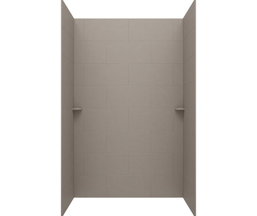 Swanstone TSMK963662.212 36 x 62 x 96  Traditional Subway Tile Glue up Shower Wall Kit in Clay
