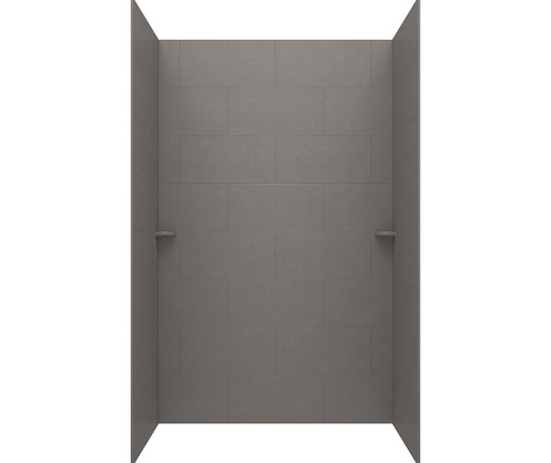 Swanstone TSMK963662.215 36 x 62 x 96  Traditional Subway Tile Glue up Shower Wall Kit in Sandstone