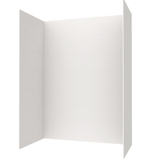 Swanstone 42 x 62 x 84 Traditional Subway Tile Glue up Shower Wall Kit in White - TSMK844262.010