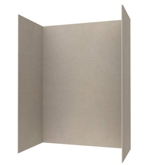 Swanstone 42 x 62 x 84 Traditional Subway Tile Glue up Shower Wall Kit in Limestone - TSMK844262.218