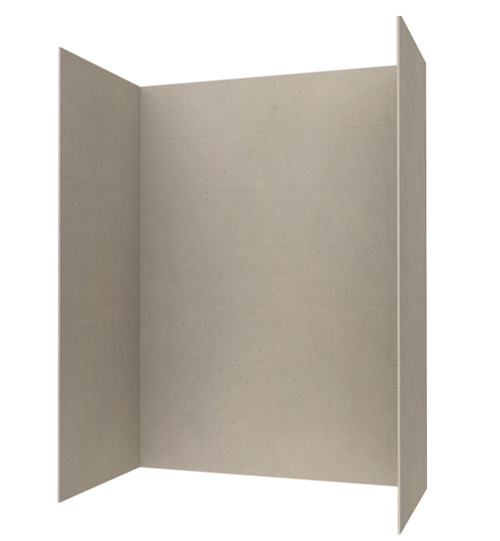 Swanstone 42" x 62" x 84 Traditional Subway Tile Glue up Shower Wall Kit in Limestone - TSMK844262.218