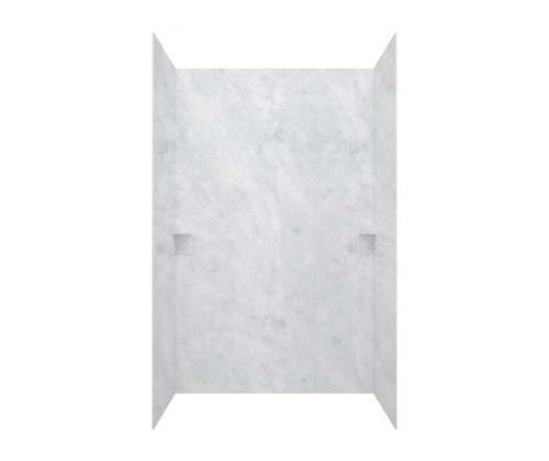 Swanstone 30 x 62 x 84 Traditional Subway Tile Glue up Shower Wall Kit in Ice - TSMK843062.130