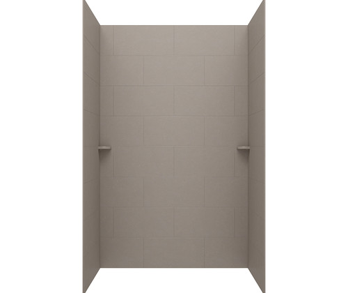 Swanstone TSMK843062.212 30 x 62 x 84  Traditional Subway Tile Glue up Shower Wall Kit in Clay