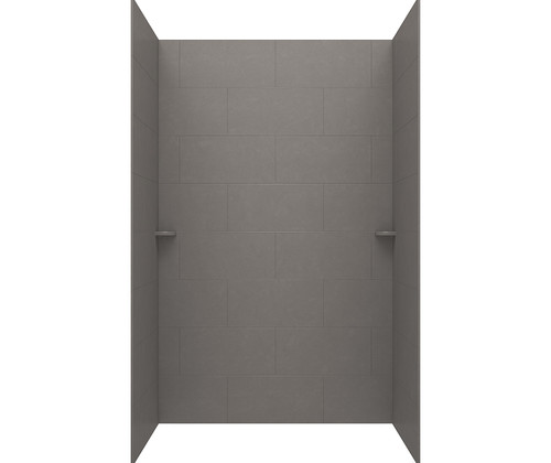 Swanstone TSMK843062.215 30 x 62 x 84  Traditional Subway Tile Glue up Shower Wall Kit in Sandstone
