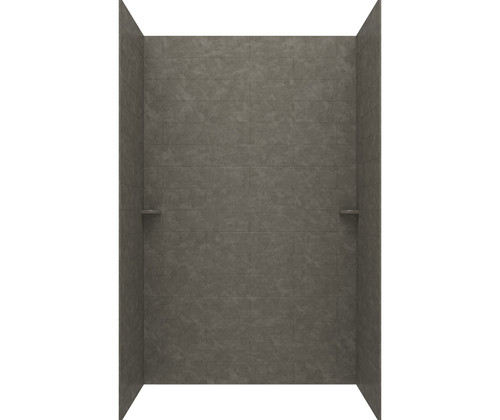 Swanstone MSMK843462.209 34 x 62 x 84  Modern Subway Tile Glue up Shower Wall Kit in Charcoal Gray