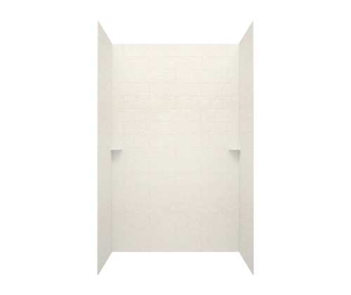 Swanstone 30 x 62 x 96 Modern Subway Tile Glue up Shower Wall Kit in Tahiti White - MSMK963062.011