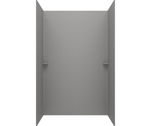Swanstone SK366296.203 36 x 62 x 96 Smooth Glue up Shower Wall Kit in Ash Gray