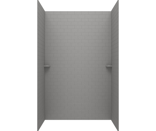 Swanstone STMK963662.203 36 x 62 x 96  Classic Subway Tile Glue up Shower Wall Kit in Ash Gray