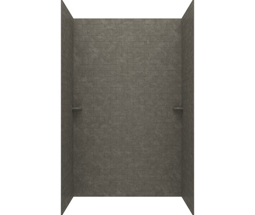Swanstone STMK963662.209 36 x 62 x 96  Classic Subway Tile Glue up Shower Wall Kit in Charcoal Gray