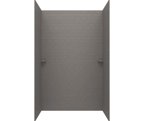 Swanstone STMK963662.215 36 x 62 x 96  Classic Subway Tile Glue up Shower Wall Kit in Sandstone