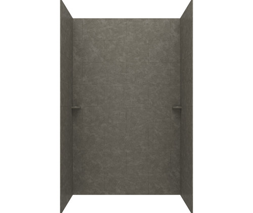 Swanstone TSMK963262.209 32 x 62 x 96  Traditional Subway Tile Glue up Shower Wall Kit in Charcoal Gray