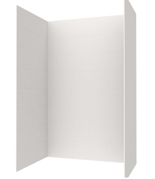 Swanstone 42 x 62 x 96 Traditional Subway Tile Glue up Shower Wall Kit in White - TSMK964262.010