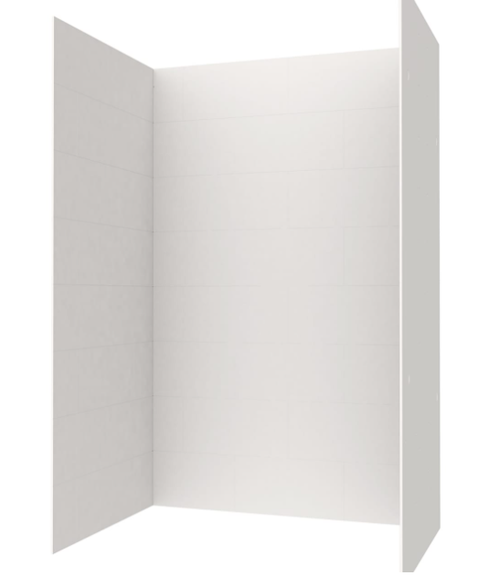 Swanstone 42 x 62 x 96 Traditional Subway Tile Glue up Shower Wall Kit in White - TSMK964262.010