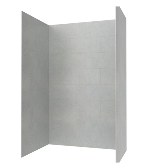 Swanstone 42 x 62 x 96 Traditional Subway Tile Glue up Shower Wall Kit in Ash Gray - TSMK964262.203