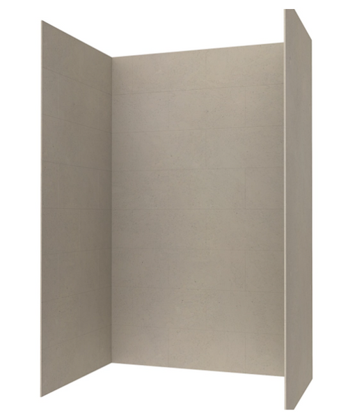 Swanstone TSMK964262.218 42 x 62 x 96  Traditional Subway Tile Glue up Shower Wall Kit in Limestone