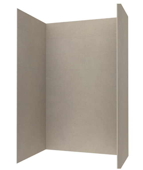 Swanstone 42 x 62 x 96 Traditional Subway Tile Glue up Shower Wall Kit in Limestone - TSMK964262.218
