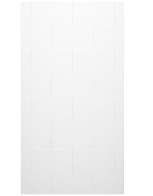 Swanstone TSMK7238.010 38 x 72 Traditional Subway Tile Glue up Bathtub and Shower Single Wall Panel in White