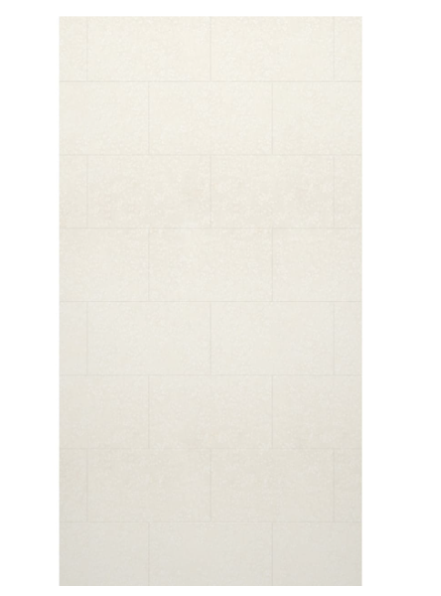 Swanstone 38 x 72 Traditional Subway Tile Glue up Bathtub and Shower Single Wall Panel in Tahiti White - TSMK7238.011
